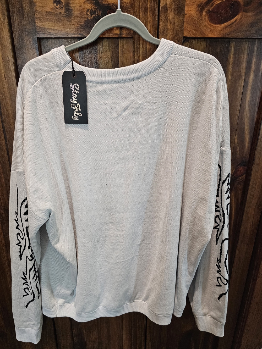 Womens Black Crewneck Sweater with Western Rodeo Graphic - Picture 5 of 5